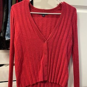 American Eagle red cardigan in size small